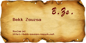 Bekk Zsuzsa névjegykártya