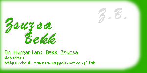 zsuzsa bekk business card